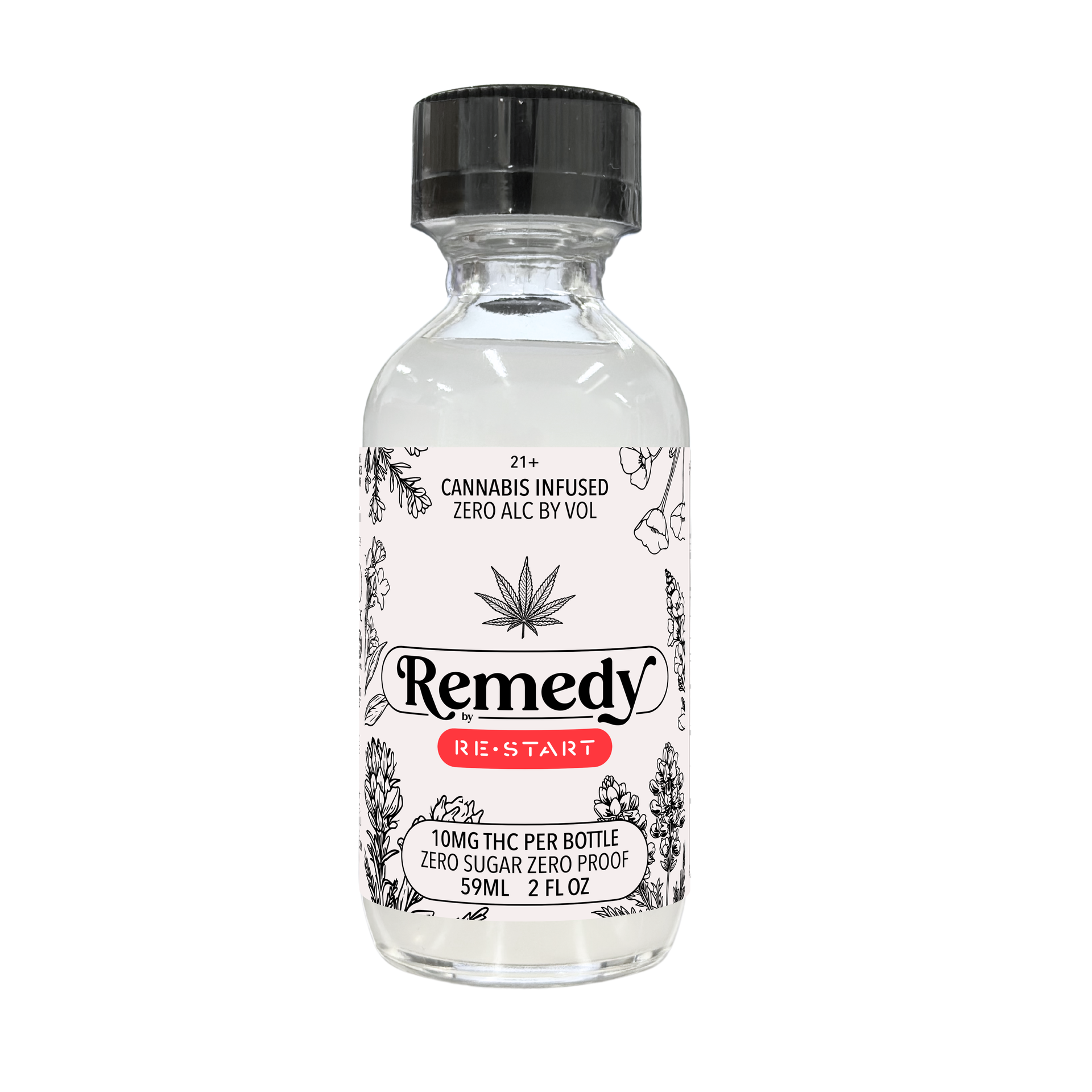 RESTART Remedy THC Infused Beverage 10MG D9 Unflavored No Sugar 60mL